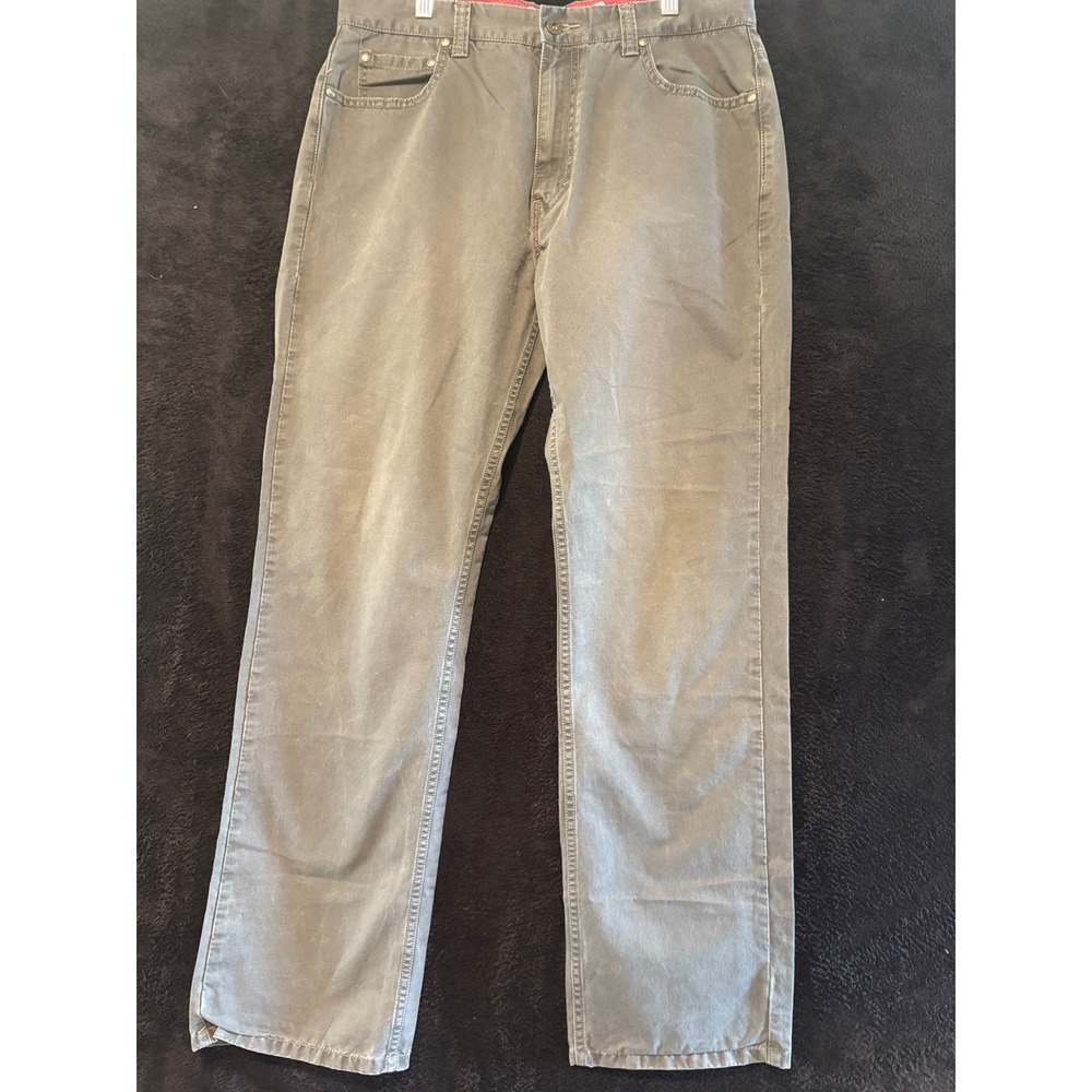 Dockers Classic Fit Flat Front W34 L34 Gray Cotton Casual Pants Men's